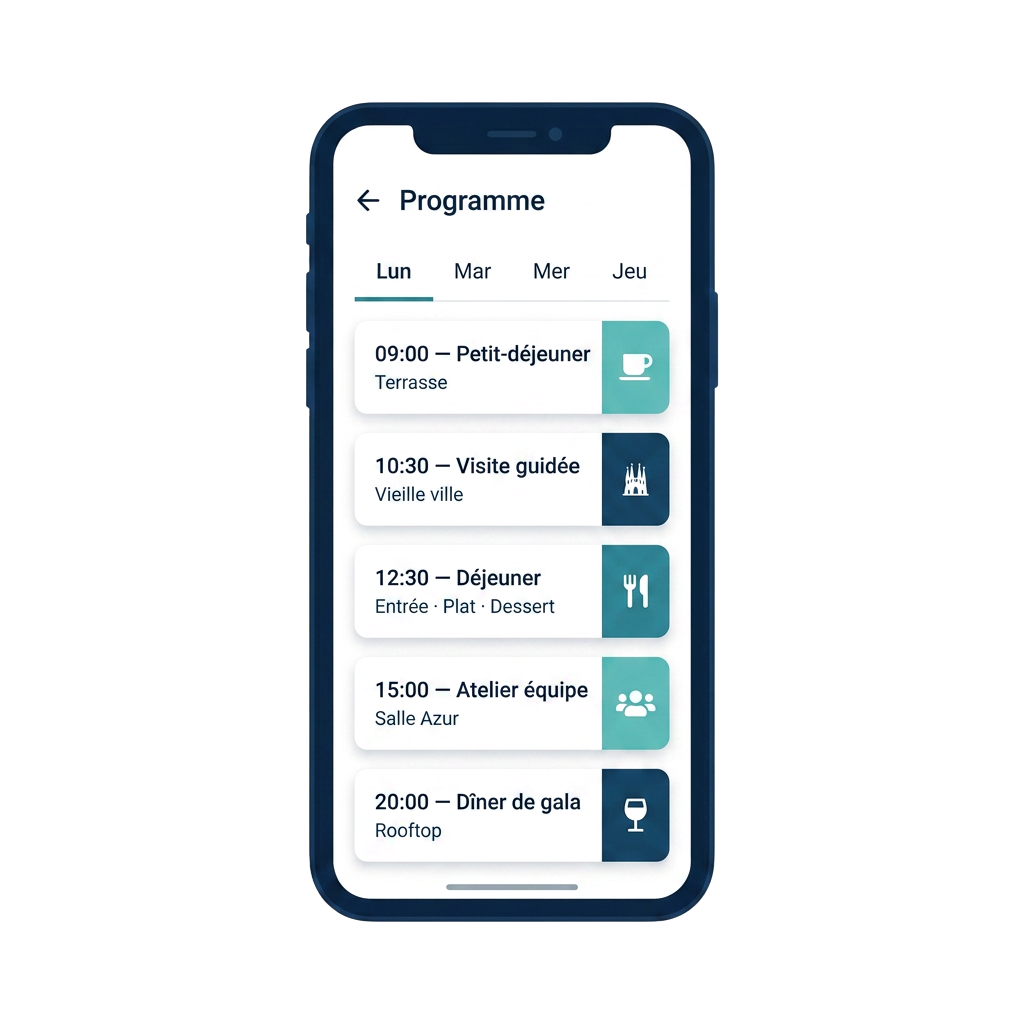 Écran planning interactif